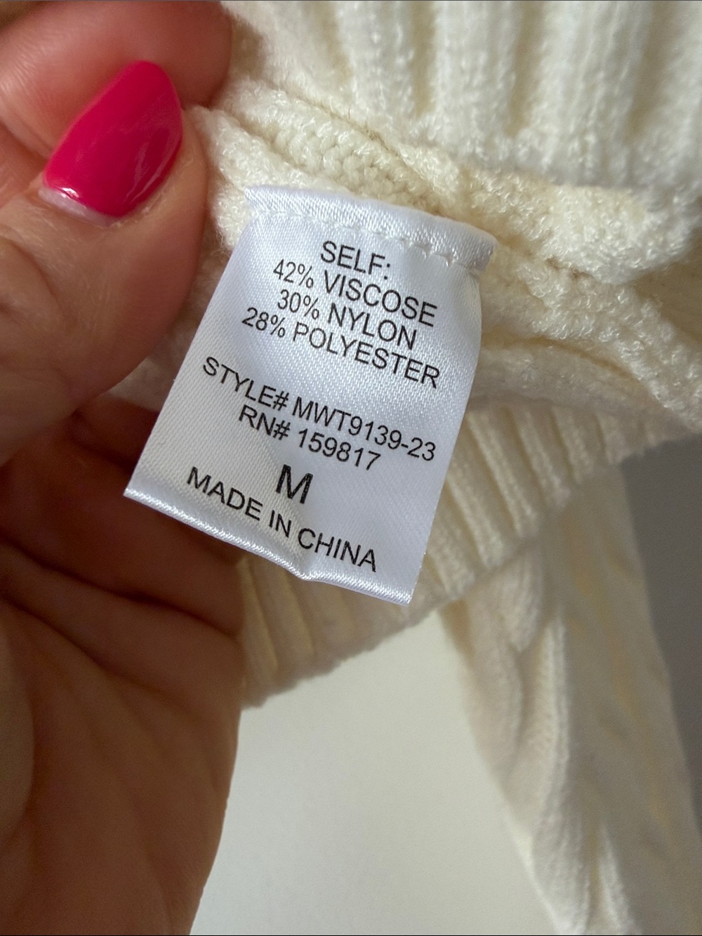 NWT Altar'd State Ivory Cable Knit Cropped Sweater Boxy Boho Cream Medium - Picture 4 of 6